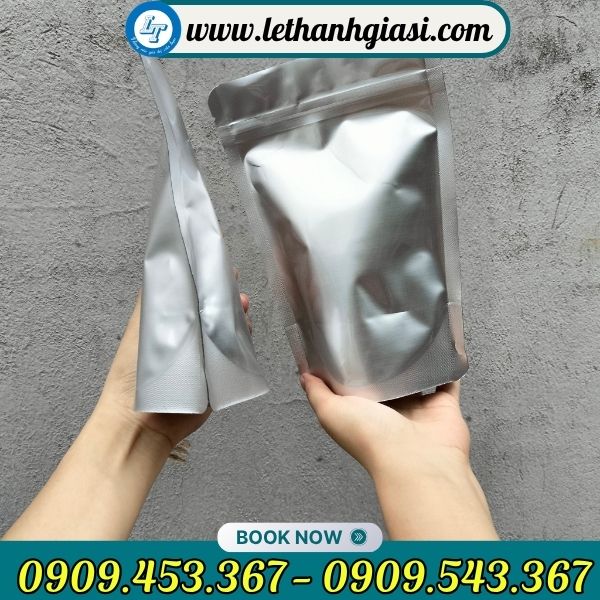 Túi zip 2 mặt bạc Túi zip 2 mặt bạc
