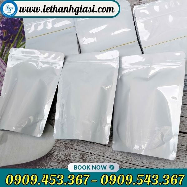 Túi zip trắng sữa 2 mặt giá tốt Túi zip trắng sữa 2 mặt giá tốt