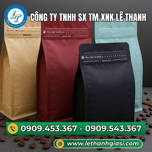 Túi zip nhôm 8 cạnh nhiều màu Túi zip nhôm 8 cạnh