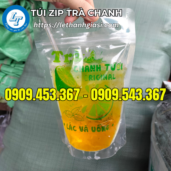Túi zip trà chanh in sẵn giá tốt Túi zip trà chanh in sẵn