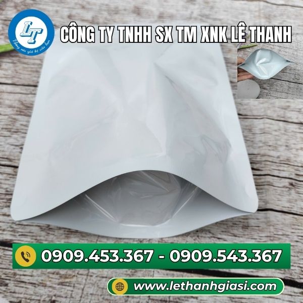 Túi zip trắng sữa đáy đứng Túi zip trắng sữa đáy đứng