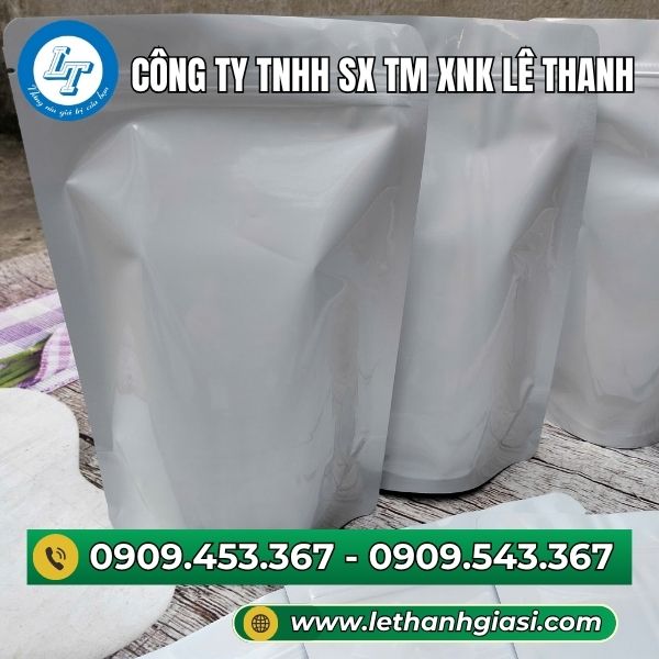 Túi zip trắng sữa đáy đứng