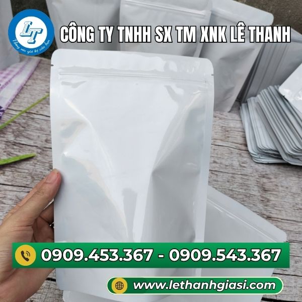 Túi zip trắng sữa đáy đứng Túi zip trắng sữa đáy đứng