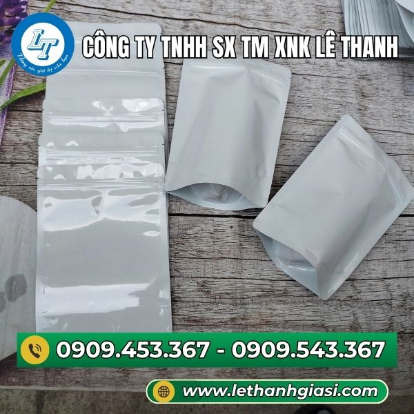 Túi zip trắng sữa đáy đứng