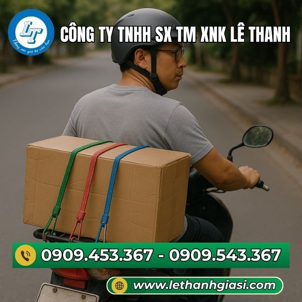 Dây ràng hàng hóa an toàn vận chuyển Dây ràng thun dẹt 2.5cm, có móc thép