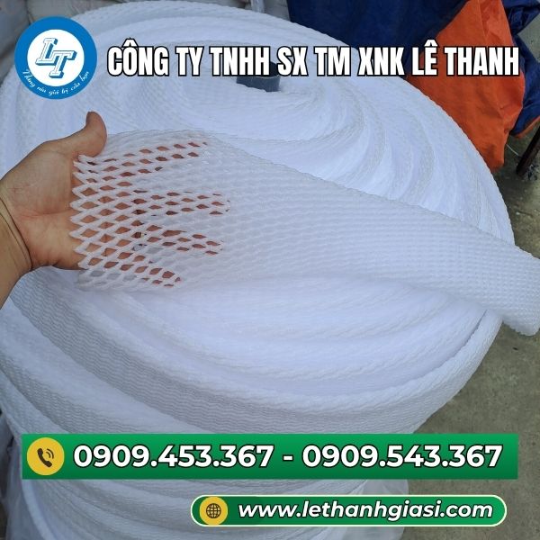 Cuộn xốp lưới màu trắng đàn hồi tốt Cuộn xốp lưới màu trắng 5kg
