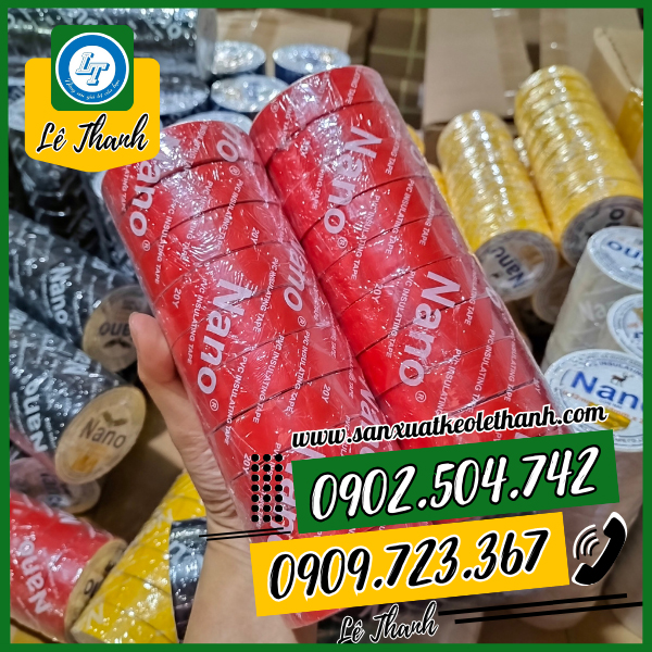 Đóng gói cây 10 cuộn băng keo điện Đóng gói cây 10 cuộn băng keo điện