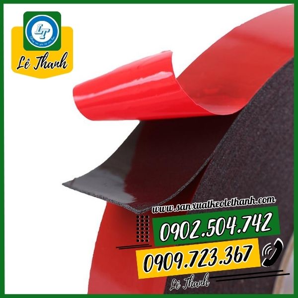 Băng keo mút xốp đen vỏ đỏ Băng keo mút xốp đen vỏ đỏ