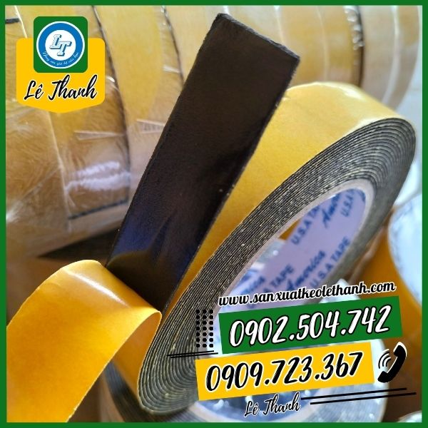 Băng keo mút xốp đen vỏ vàng Băng keo mút xốp đen vỏ vàng