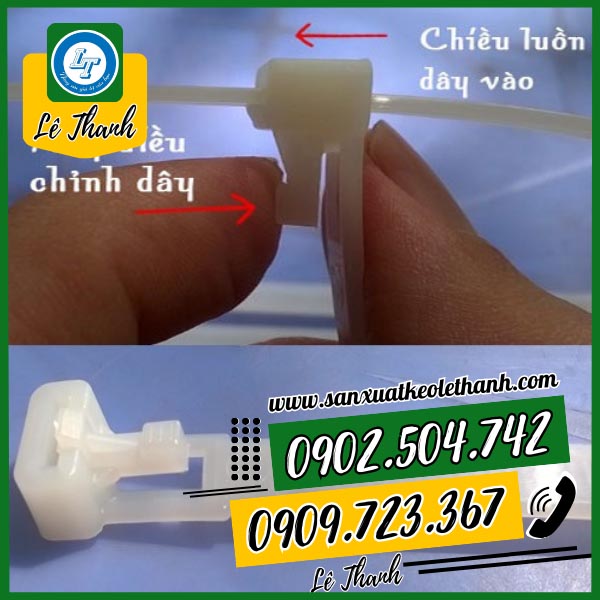 Cấu tạo đầu khóa của dây rút nhựa Cấu tạo đầu khóa của dây rút nhựa
