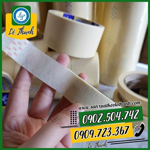 Băng keo giấy 2f4 với lớp giấy mỏng, dẻo dai, dễ xé, dễ tháo Băng keo giấy 2f4 với lớp giấy mỏng, dẻo dai, dễ xé, dễ tháo