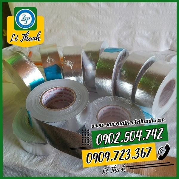 Cuộn băng keo nhôm sợi thủy tinh 5cm Cuộn băng keo nhôm sợi thủy tinh 5cm