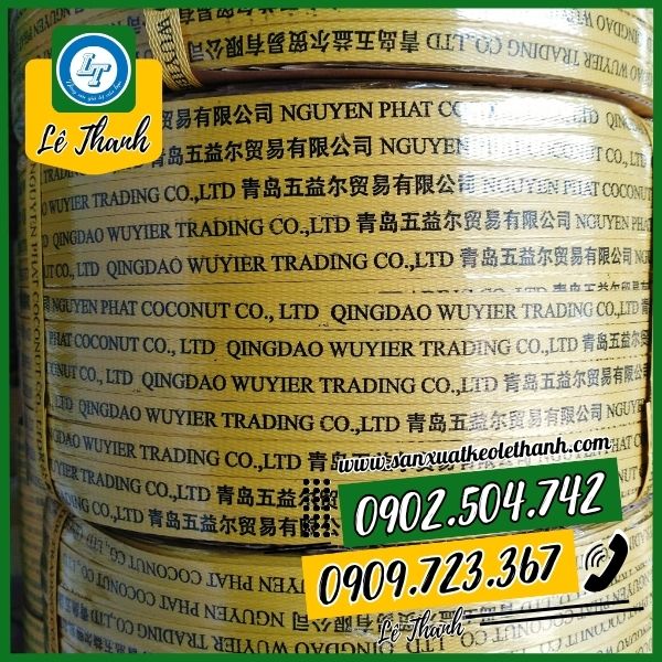 Dây đai vàng in chữ, sắc nét, không phai Dây đai vàng in chữ, sắc nét, không phai