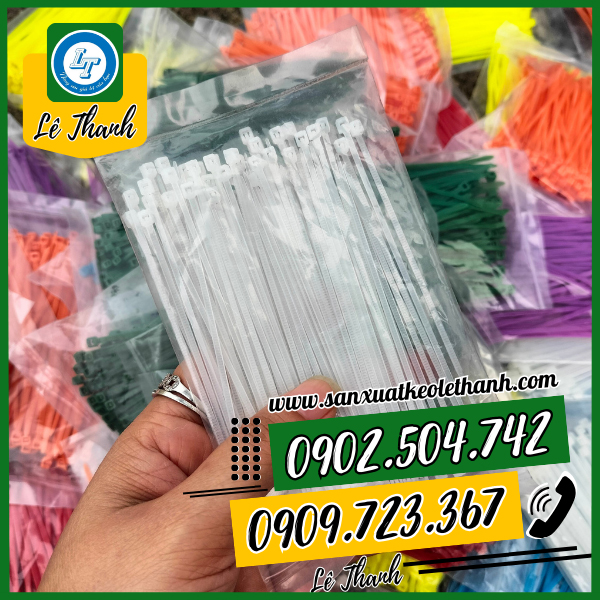 Dây rút màu đóng gói túi 100 sợi Dây rút màu đóng gói túi 100 sợi