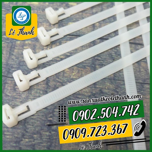 Dây rút nhựa có khóa màu trắng Dây rút nhựa có khóa màu trắng