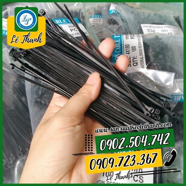 Dây rút nhựa đen 1 tấc 5 Dây rút nhựa đen 1 tấc 5