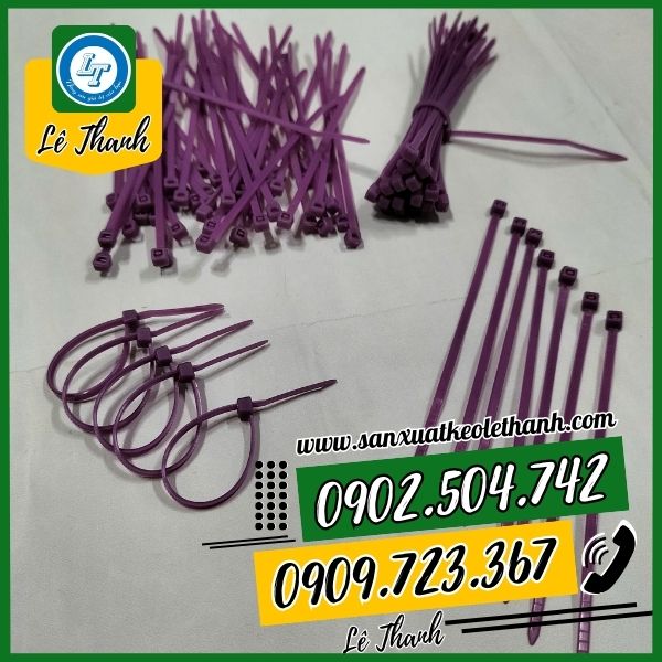 Dây rút nhựa màu tím size 1 tấc Dây rút nhựa màu tím size 1 tấc