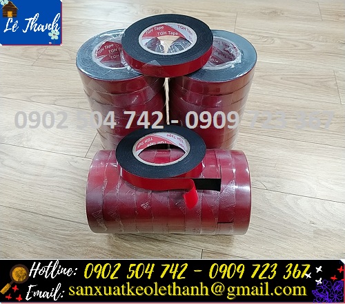 Băng keo mút xốp đen vỏ đỏ Băng keo mút xốp đen vỏ đỏ
