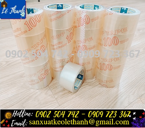 Băng keo trong 4f8 100Y, quy cách đóng cuộn thông thường Băng keo trong 4f8 100Y, quy cách đóng cuộn thông thường