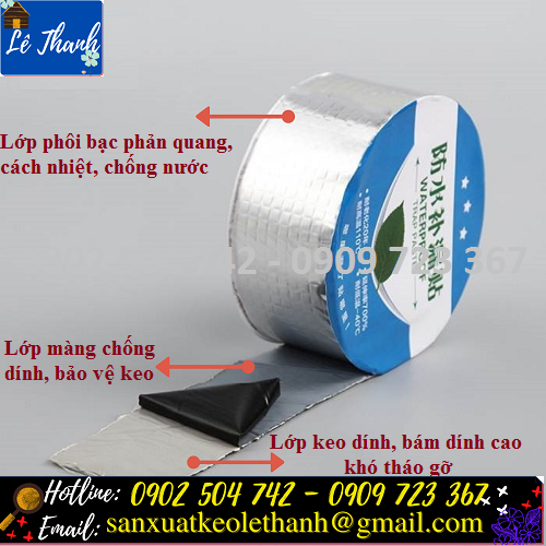 Cấu tạo băng keo chống thấm waterproof  Cấu tạo băng keo chống dột chống thấm giá rẻ