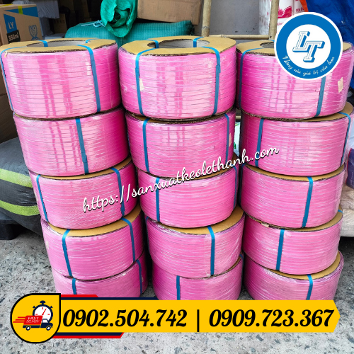 Dây đai nhựa màu hồng Dây đai nhựa màu hồng