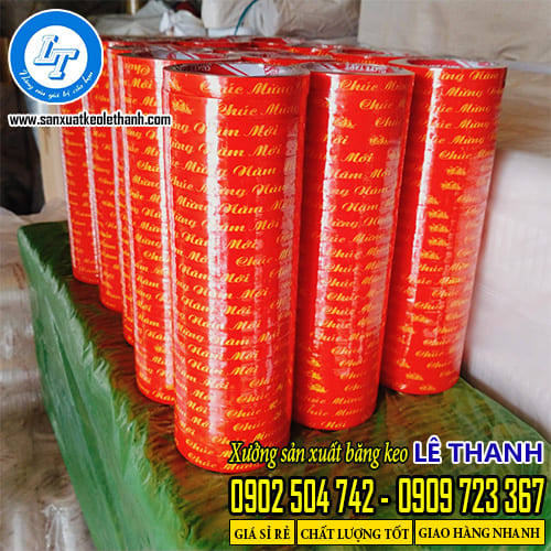 Băng dính in chữ chúc mừng năm mới