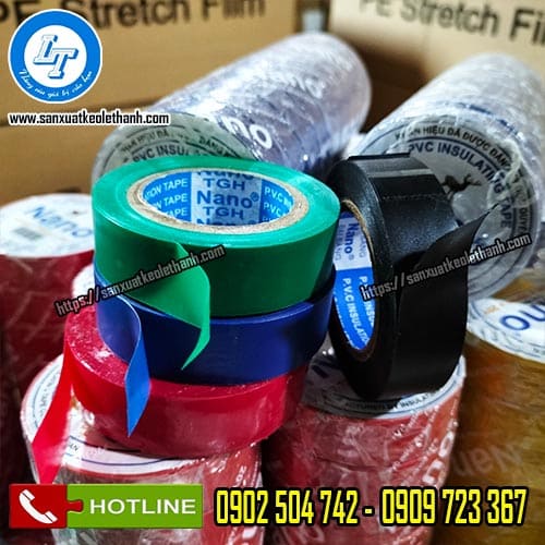 Băng keo cách điện xanh vàng đỏ trắng