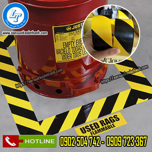 Băng keo dán nền chịu được nhiệt độ cao của nhà xưởng