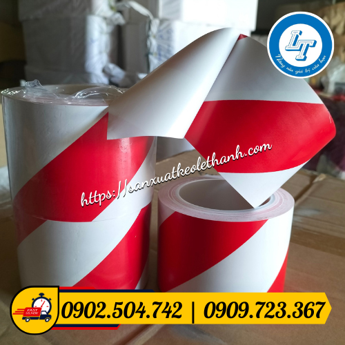 Băng keo dán nền sọc đỏ trắng giá sỉ rẻ Băng keo dán nền sọc đỏ trắng giá sỉ rẻ