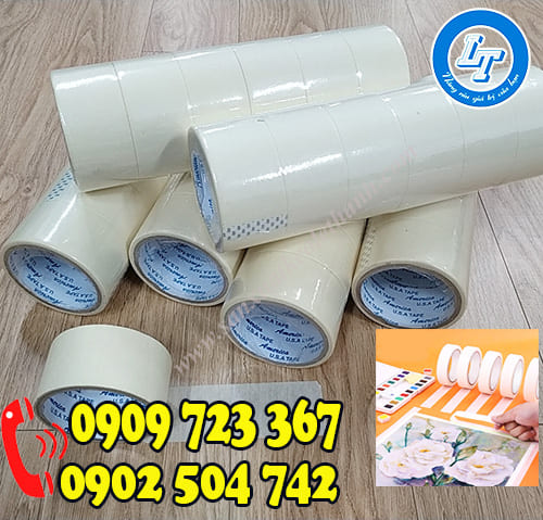 Băng keo giấy vàng trắng Băng keo giấy vàng trắng