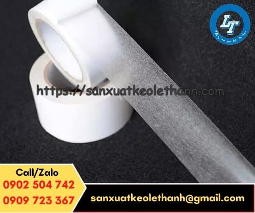 Băng keo hai mặt với lớp nền màu trắng nước Băng keo hai mặt với lớp nền màu trắng nước