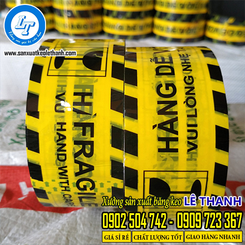 Băng keo hàng dễ vỡ dán thùng xốp