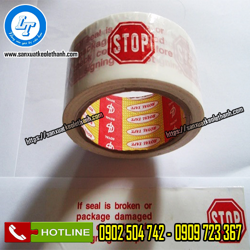 Băng keo in chữ STOP dán thùng