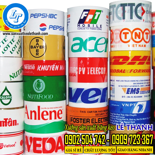 Băng keo in logo Pepsi, Acer, Anlene, Tân Tân....
