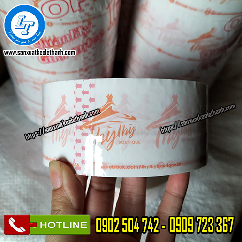 Băng keo in logo màu trắng sữa Băng keo in logo màu trắng sữa