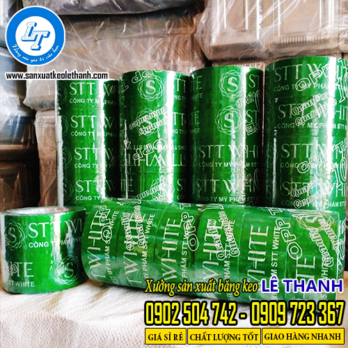 Băng keo logo in thương hiệu màu xanh