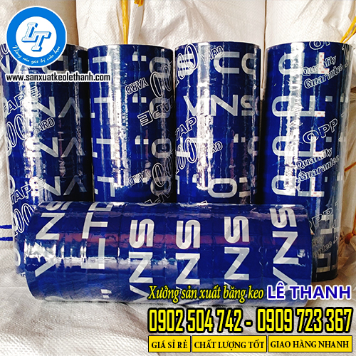 Sản xuất băng keo in logo màu xanh dương