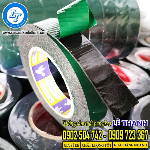 Băng keo nẹp điện mút xốp xanh đen 2f4