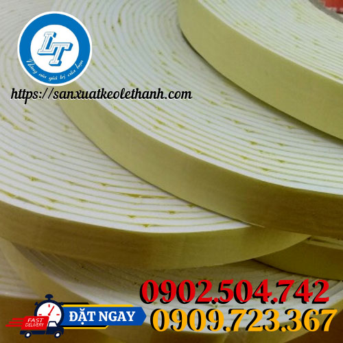 Băng keo mút xốp vàng trắng 2f4 Băng keo mút xốp vàng trắng 2f4
