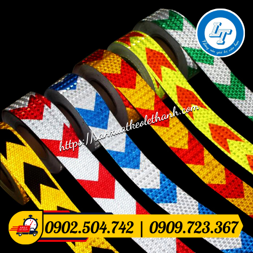 Băng keo phản quang mũi tên nhiều màu Băng keo phản quang mũi tên nhiều màu