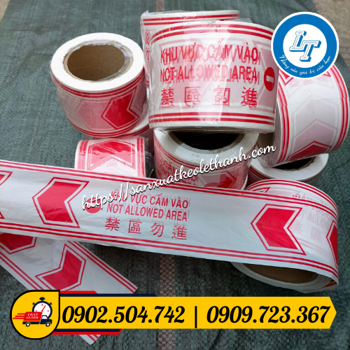 Băng rào cảnh báo chữ đỏ nền trắng Băng rào cảnh báo chữ đỏ nền trắng