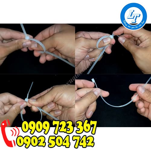Cách tháo mở dây rút nhựa bằng đuôi dây rút Cách tháo mở dây rút nhựa bằng đuối dây rút