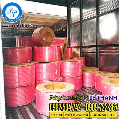 Dây đai nhựa đóng thùng màu đỏ cuộn 10kg