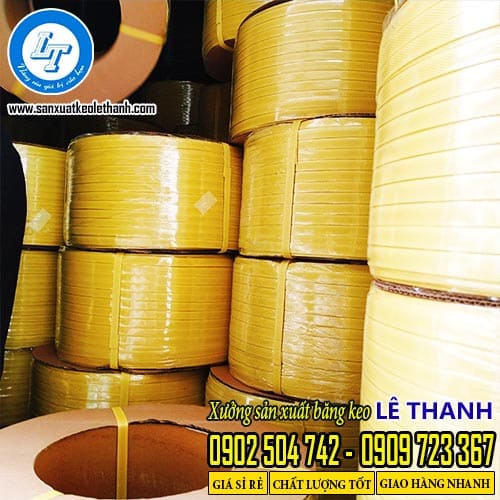 Dây đai nhựa màu vàng cuộn 10kg