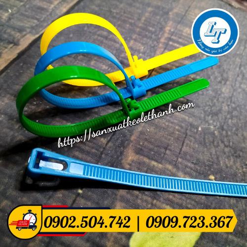 Dây rút nhựa nhiều màu tháo mở được Dây rút nhựa nhiều màu tháo mở được