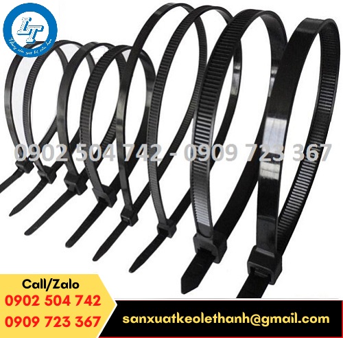 Dây rút nhựa màu đen với nhiều kích thước Dây rút nhựa màu đen