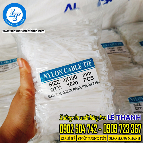 Dây rút nhựa trắng 1 tấc x 3 li