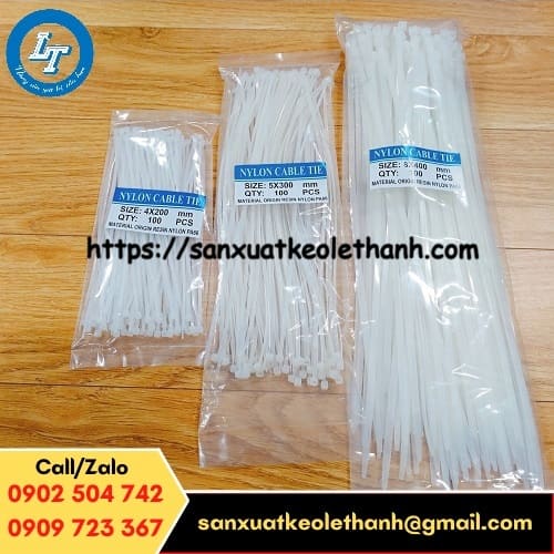 Dây rút nhựa trắng đen có sự đa dạng về kích thước Dây rút nhựa trắng đen có sự đa dạng về kích thước