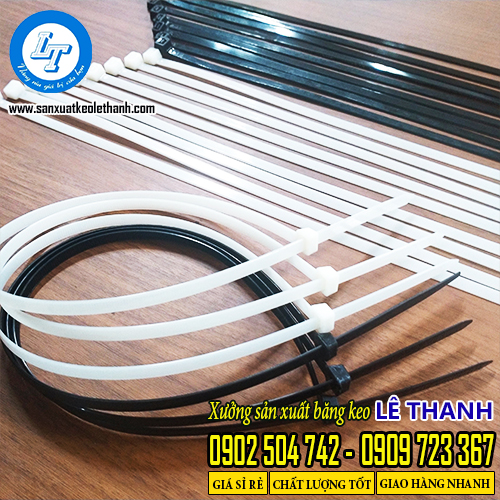 Dây rút nhựa trắng đen