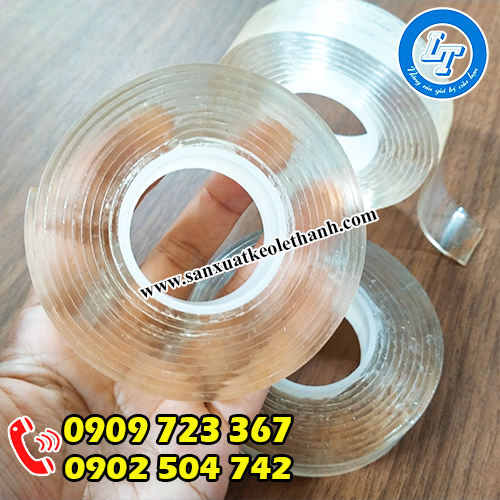 băng keo hai mặt siêu dính có độ trong suốt cao